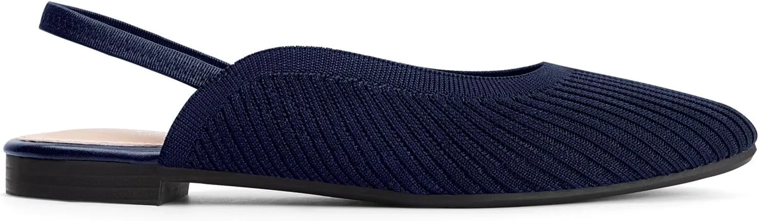 MUSSHOE Slingback Flats for Women Pointed Toe Flats for Women Dressy Comfort Work Office Shoes for Women