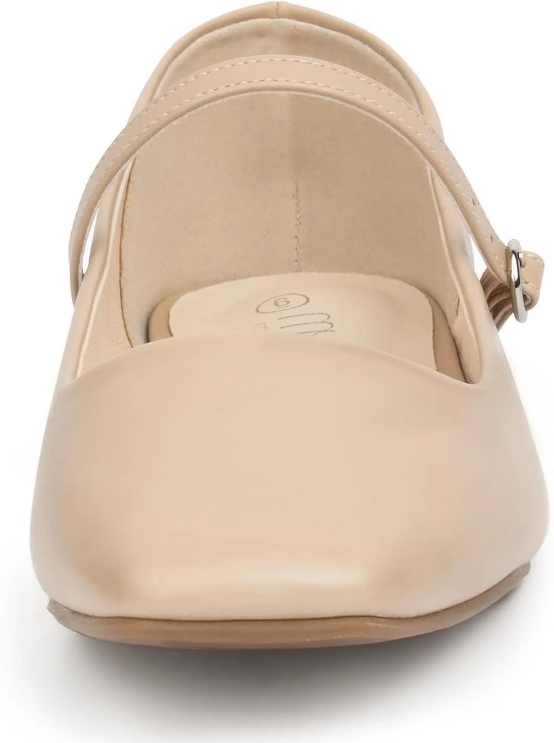 MUSSHOE Womens Ballet Mary Jane Flats Shoes Adjustable Strap Comfortable Square Closed Toe Versatile Chic Footwear with Latex Insole