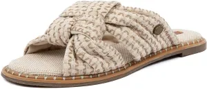 Nautica Women’s Slip-On Sandals – Casual Flat Slide Shoes with Bow Detail, Woven Upper, and Cushioned Footbed for Summer Comfort
