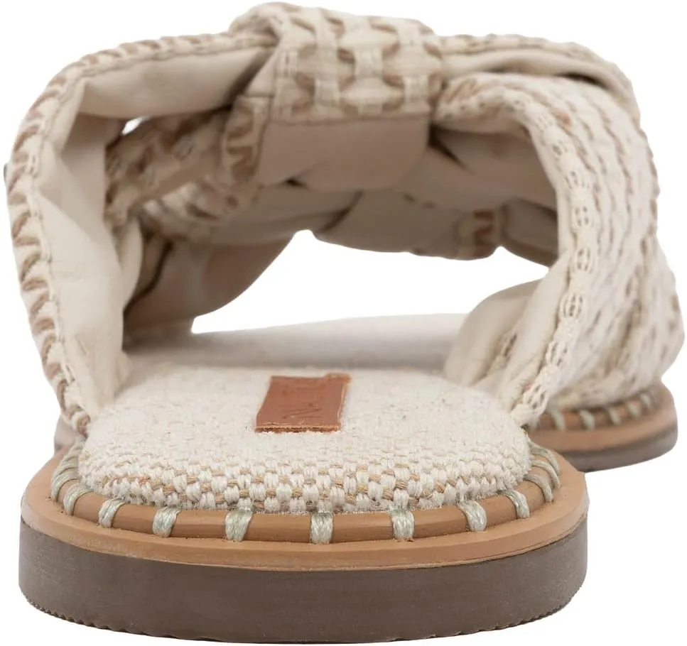 Nautica Women’s Slip-On Sandals – Casual Flat Slide Shoes with Bow Detail, Woven Upper, and Cushioned Footbed for Summer Comfort
