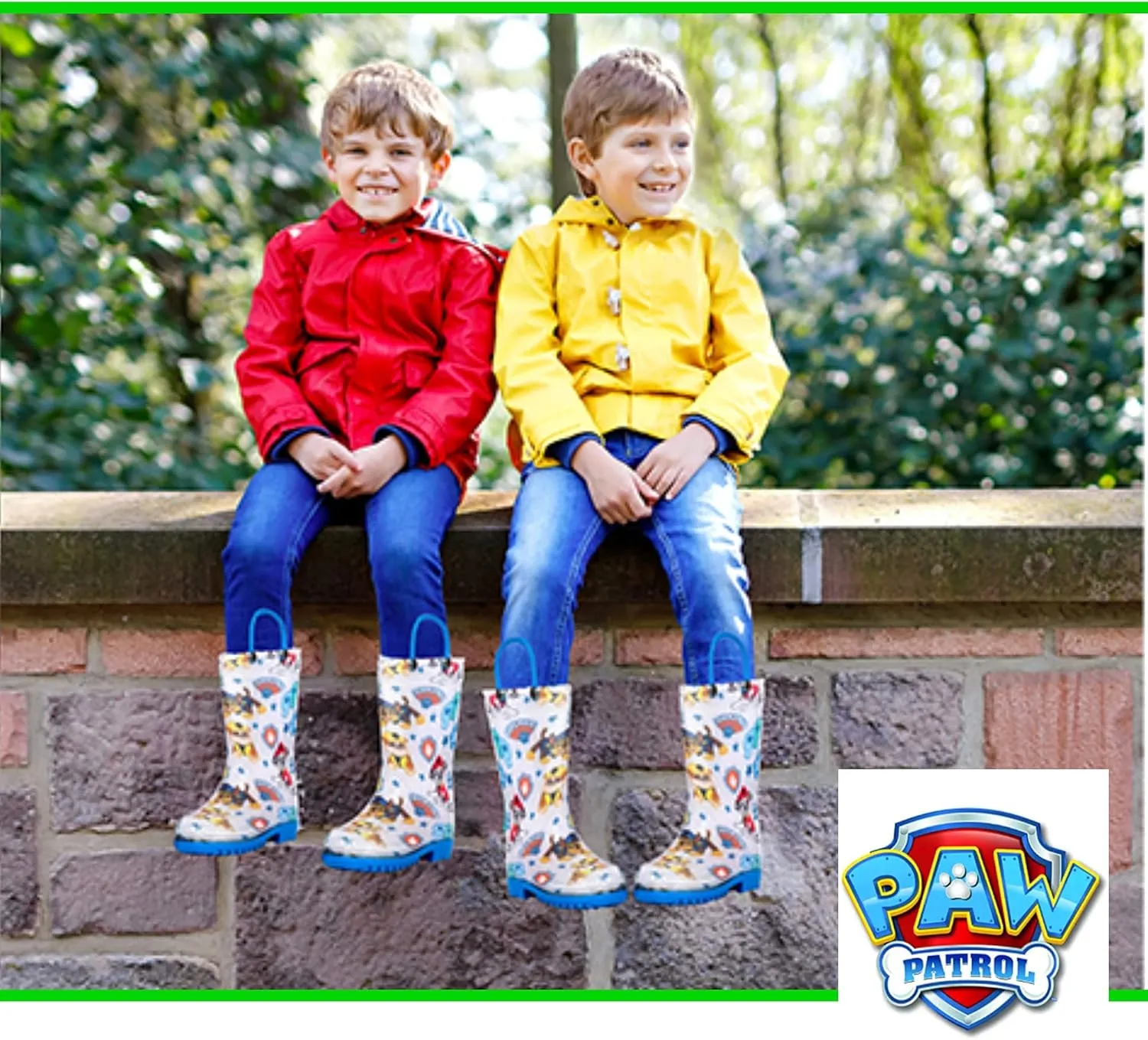 Nickelodeon Paw Patrol boys Character Printed Waterproof Easy-On Handles PVC Rain Boots