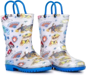 Nickelodeon Paw Patrol boys Character Printed Waterproof Easy-On Handles PVC Rain Boots