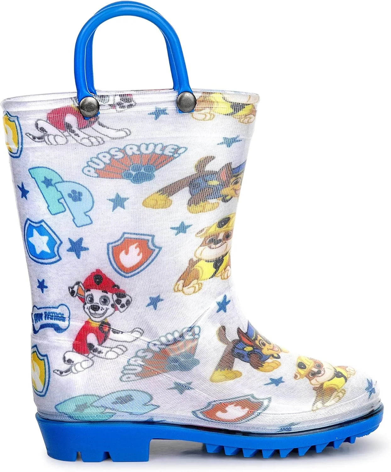 Nickelodeon Paw Patrol boys Character Printed Waterproof Easy-On Handles PVC Rain Boots