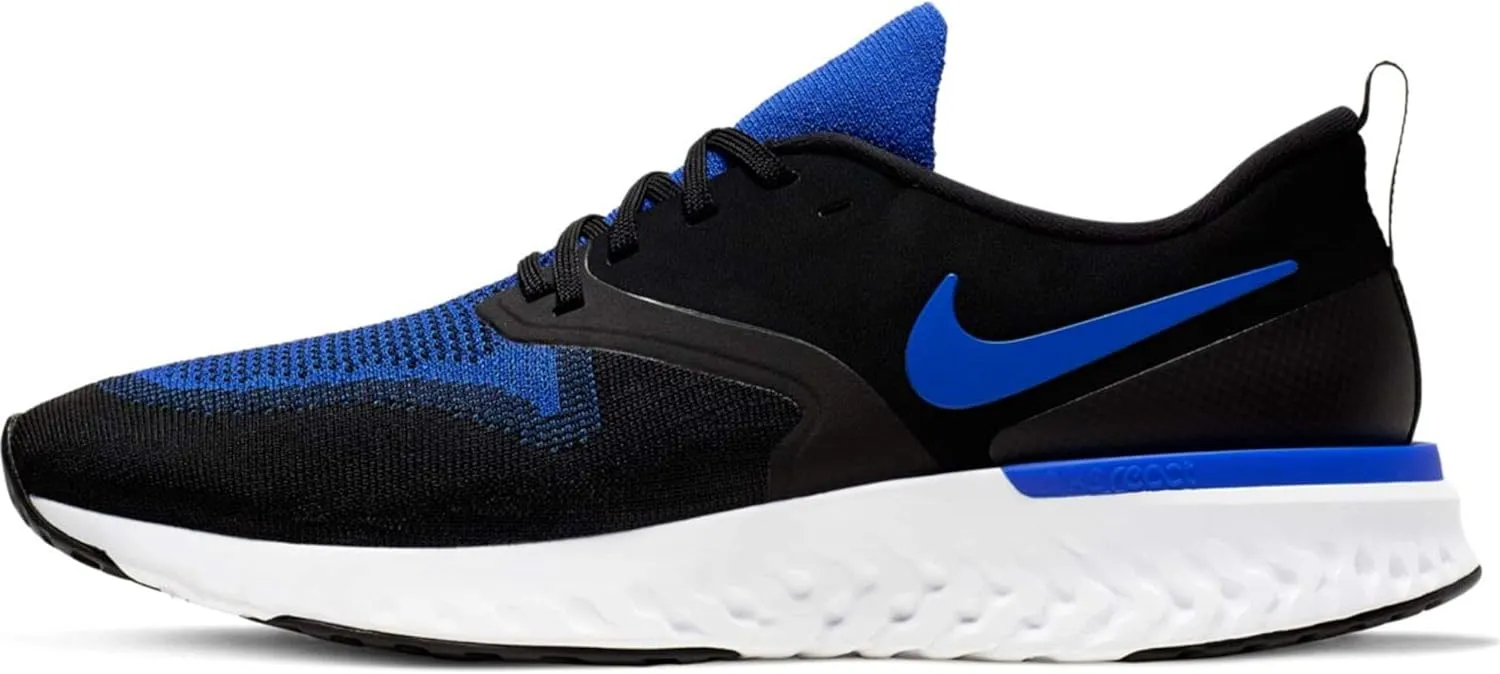 Nike Odyssey React 2 Flyknit Mens Running Trainers AH1015 Sneakers Shoes (UK 7.5 US 8.5 EU 42, Black Racer Blue White 011)