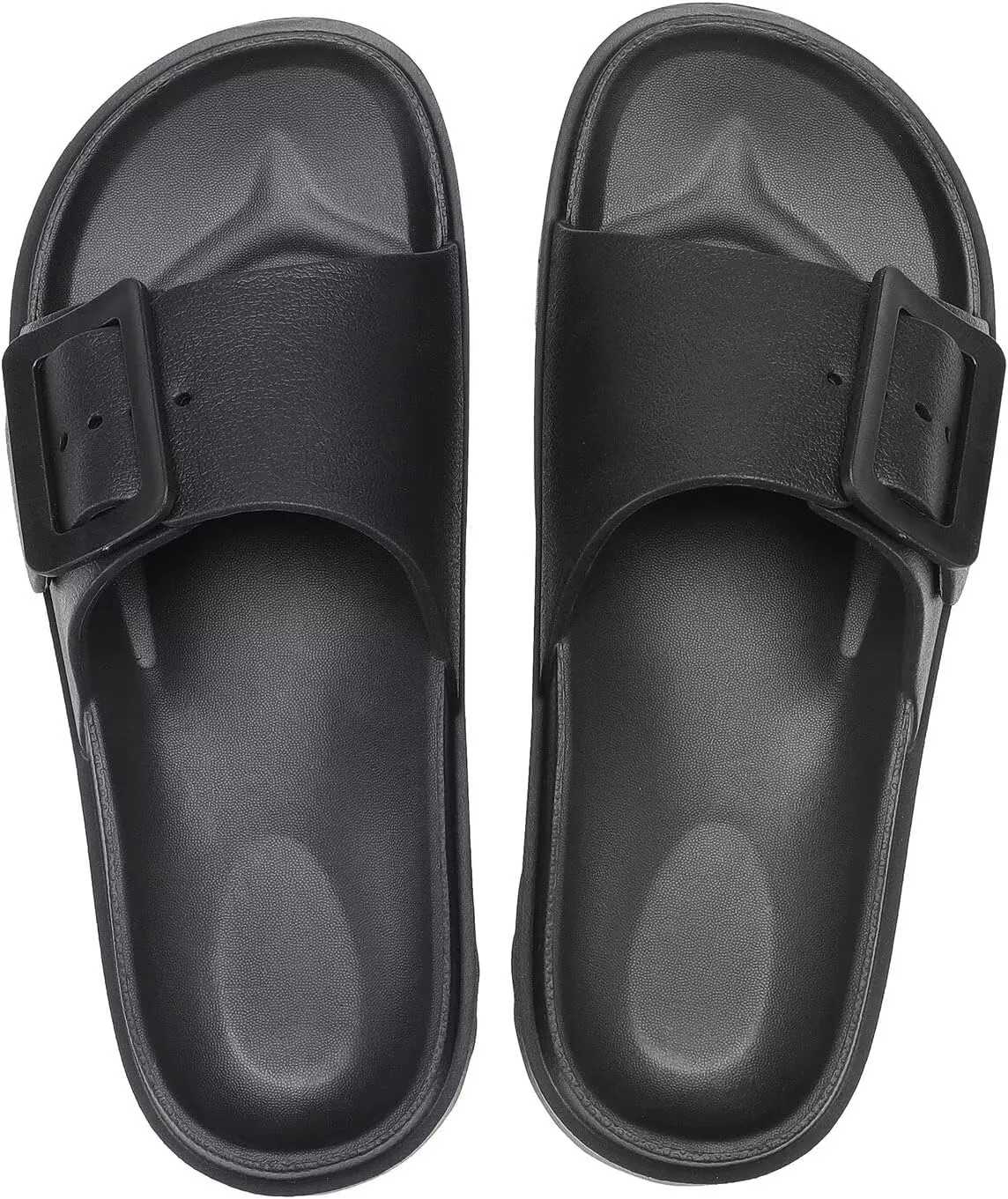 NineCiFun Women's Platform Sandals Low Wedge Sandals Open Toe Slide Sandals With Adjustable Buckle