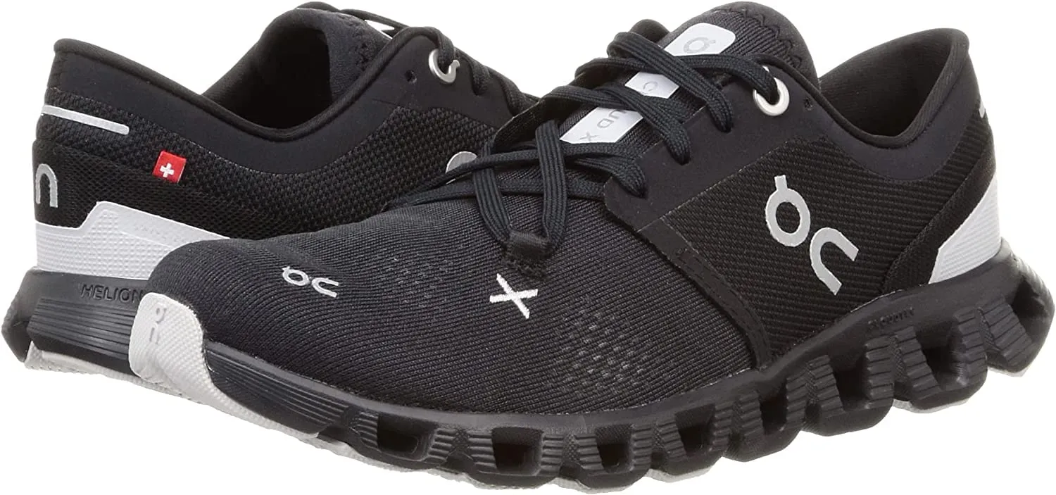 On Women's Cloud X 3 Sneakers, Black, 9.5 Medium US
