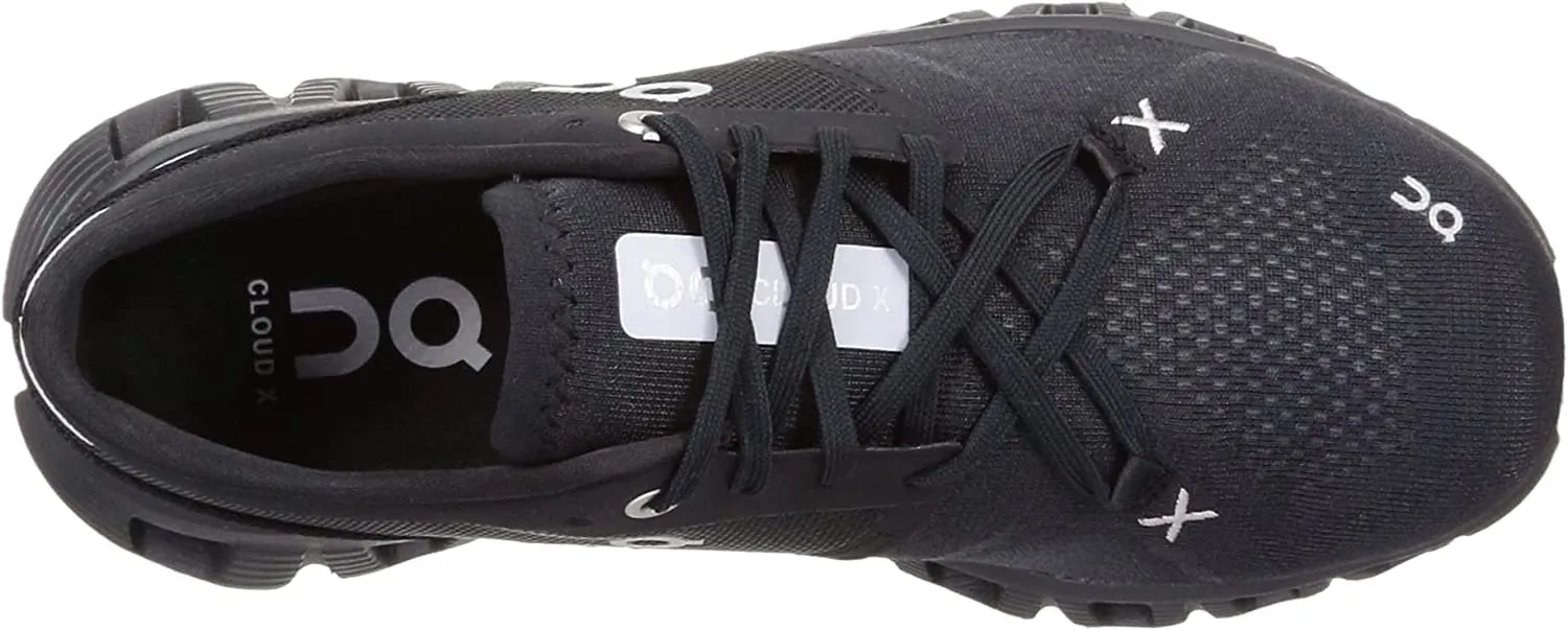 On Women's Cloud X 3 Sneakers, Black, 9.5 Medium US