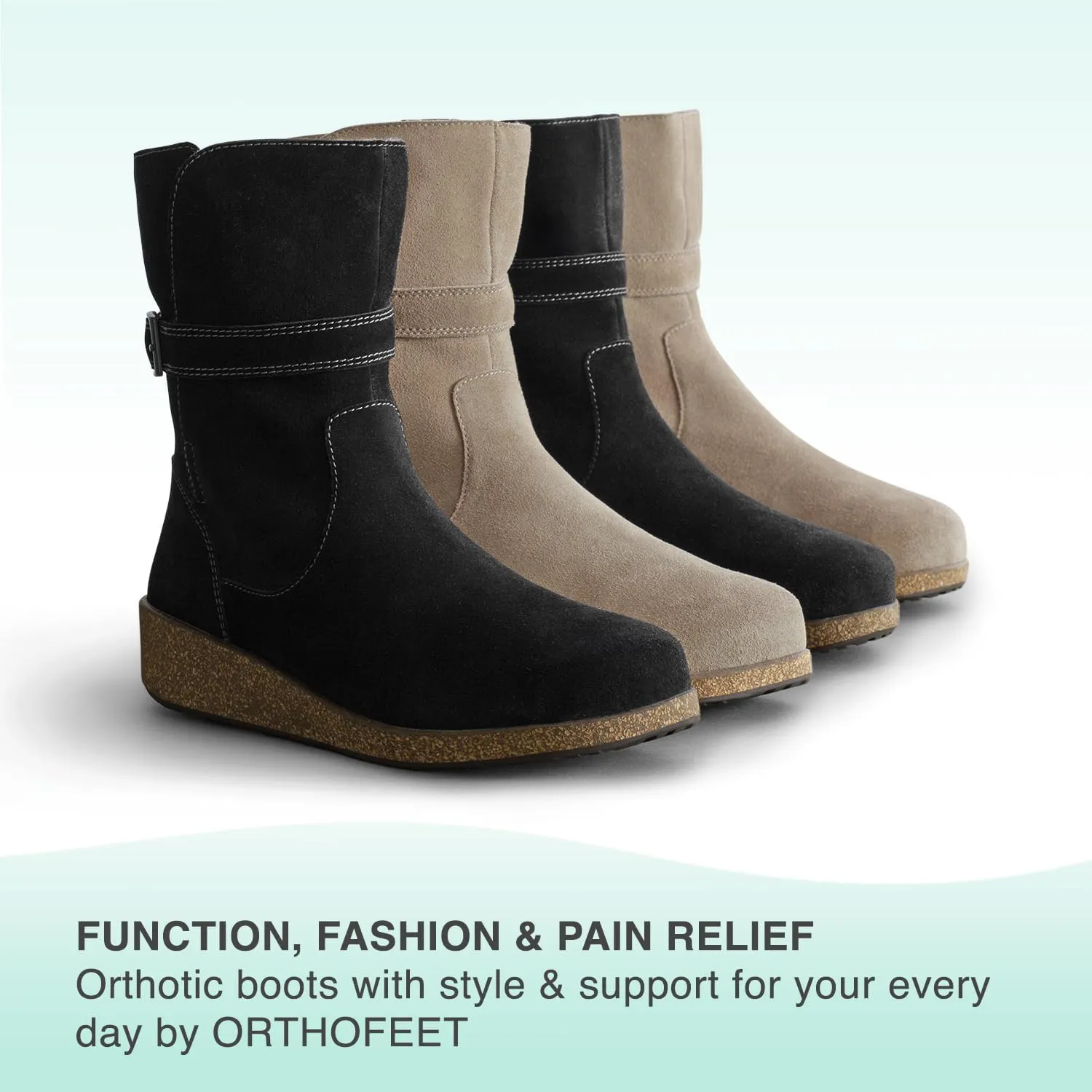 Orthofeet Women's Orthopedic Claire Waterproof Winter Boots for Foot Pain Relief