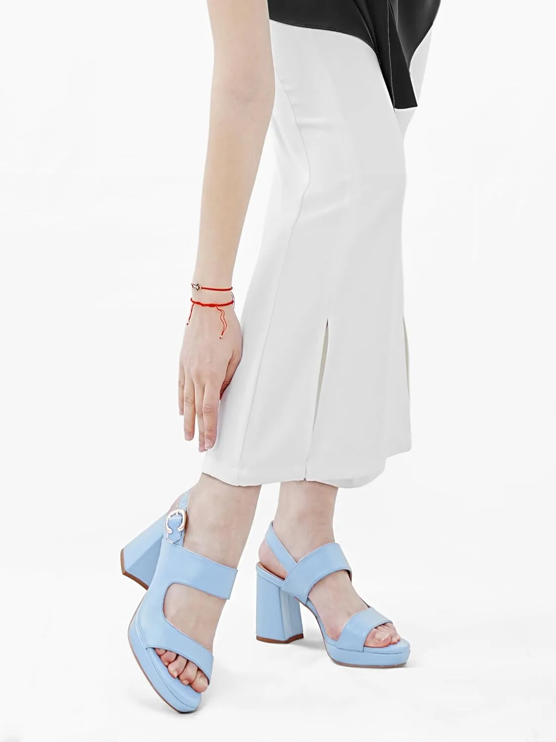 Platform Heels for Women Comfy Chunky Block Heeled Sandal Open Toe Ankle Strap Mid Heel Slingback Sandals Summer Pary Dress Shoes
