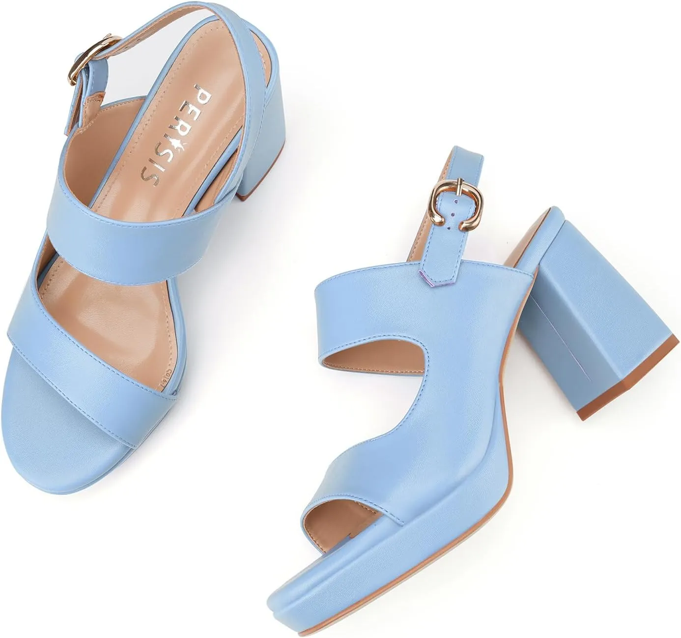 Platform Heels for Women Comfy Chunky Block Heeled Sandal Open Toe Ankle Strap Mid Heel Slingback Sandals Summer Pary Dress Shoes