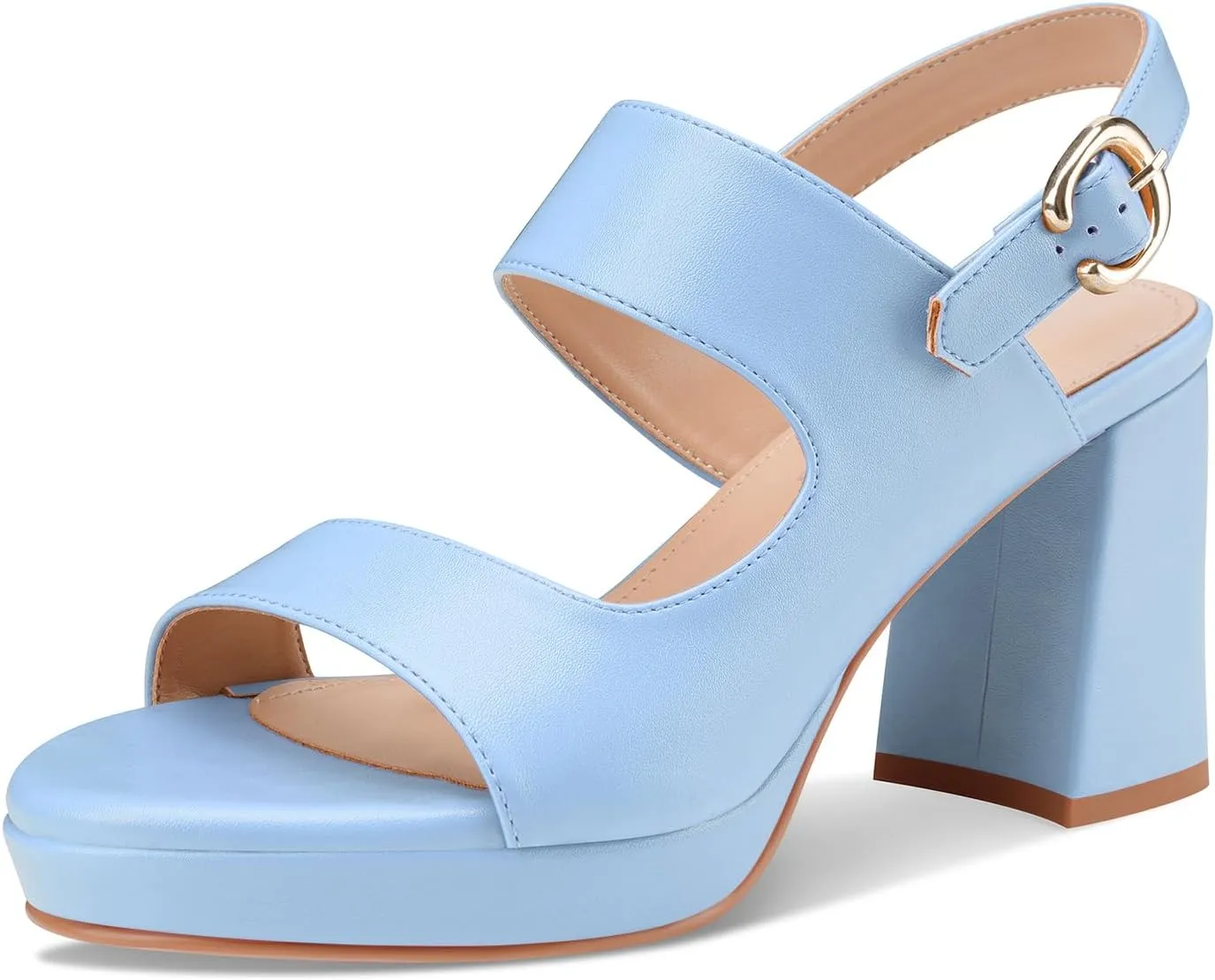 Platform Heels for Women Comfy Chunky Block Heeled Sandal Open Toe Ankle Strap Mid Heel Slingback Sandals Summer Pary Dress Shoes