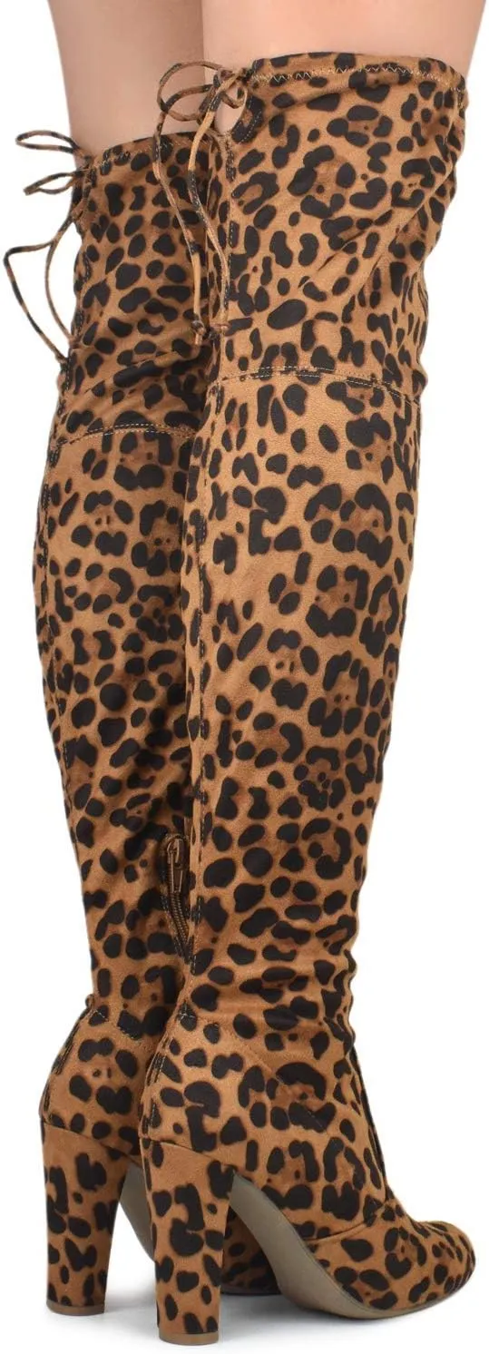 Premier Standard Women's Over The Knee Boot - Sexy Over The Knee Pullon Boot - Trendy Low Block Heel Shoe - Comfortable Boot