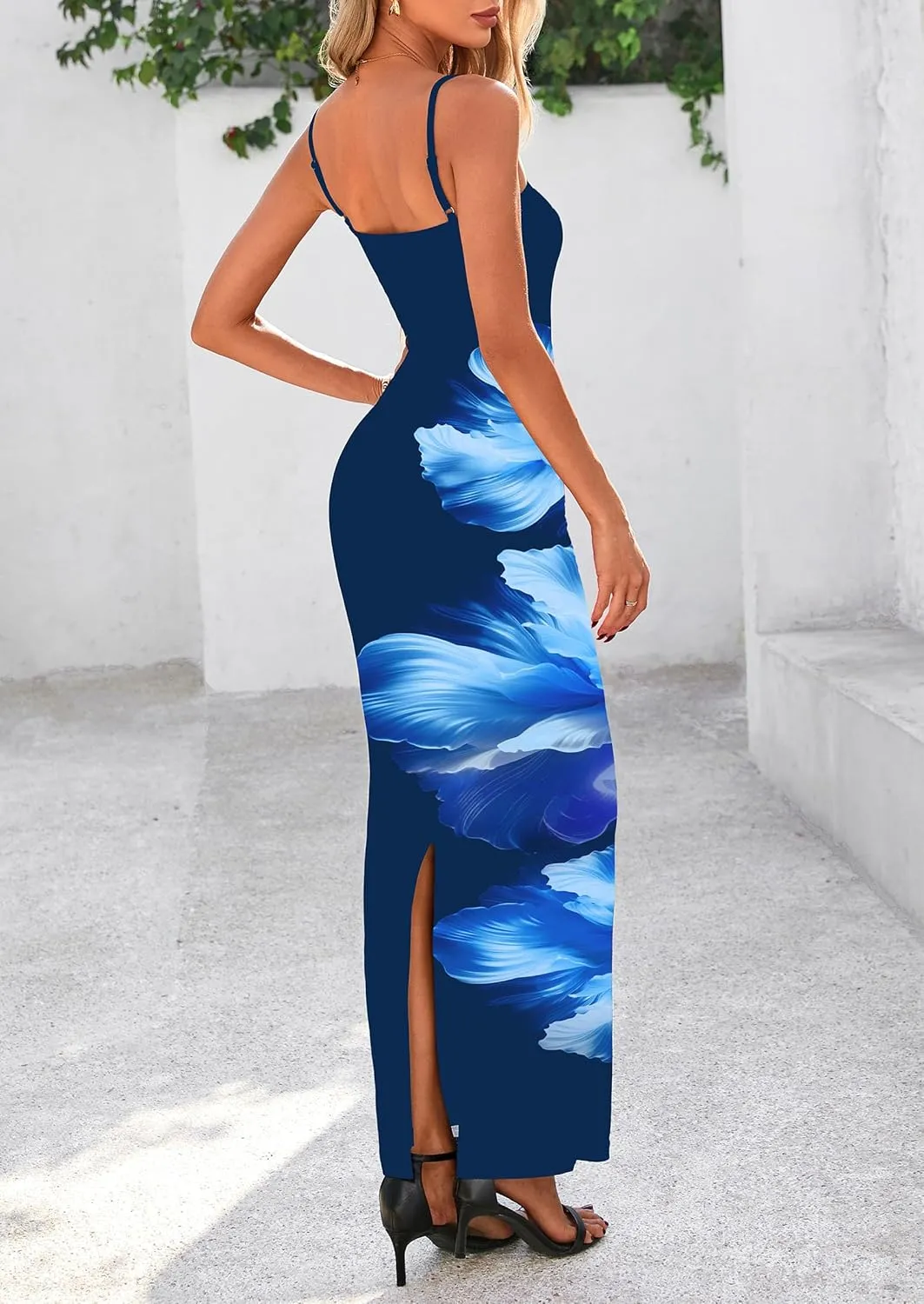 PRETTYGARDEN Womens Floral Maxi Dress Summer 2025 Sexy Spaghetti Strap Slip Bodycon Mesh Beach Vacation Dresses