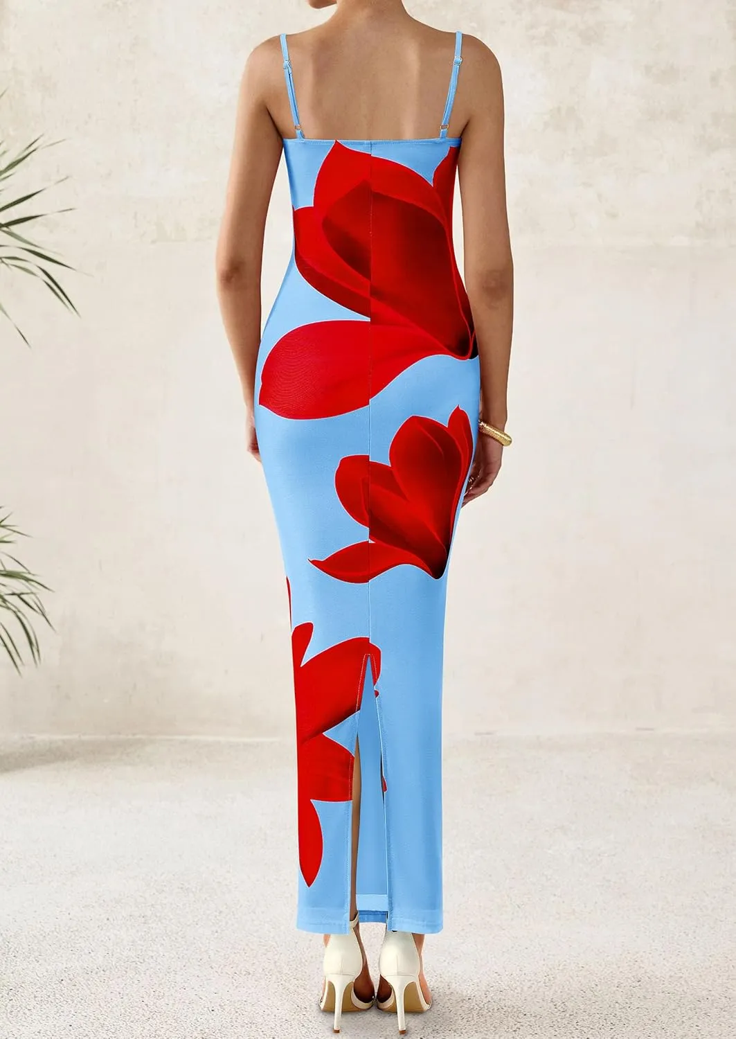 PRETTYGARDEN Womens Floral Maxi Dress Summer 2025 Sexy Spaghetti Strap Slip Bodycon Mesh Beach Vacation Dresses