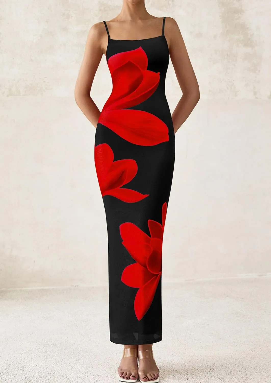 PRETTYGARDEN Womens Floral Maxi Dress Summer 2025 Sexy Spaghetti Strap Slip Bodycon Mesh Beach Vacation Dresses