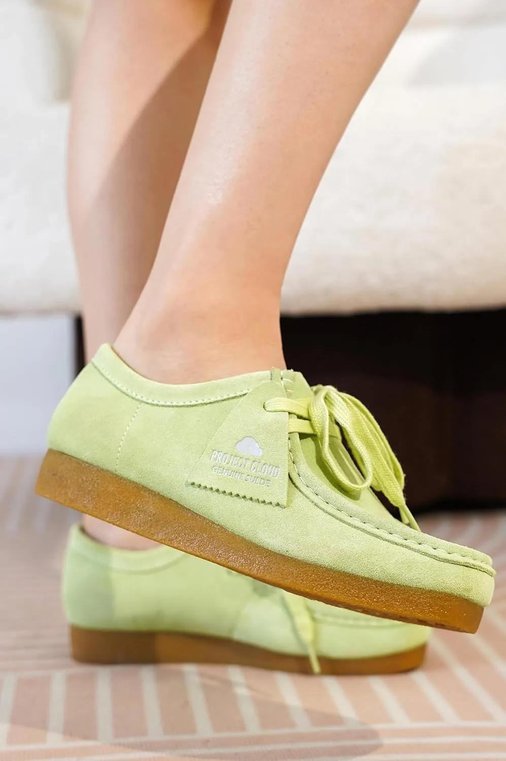 Project Cloud Genuine Leather Womens Shoes - Memory Foam Insole Oxford Shoes for Women Footwear - Lightweight Anti-Slip Sole Casual Work Loafers with Lace (Wally)