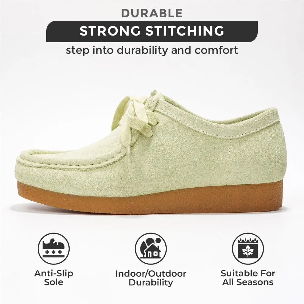 Project Cloud Genuine Leather Womens Shoes - Memory Foam Insole Oxford Shoes for Women Footwear - Lightweight Anti-Slip Sole Casual Work Loafers with Lace (Wally)