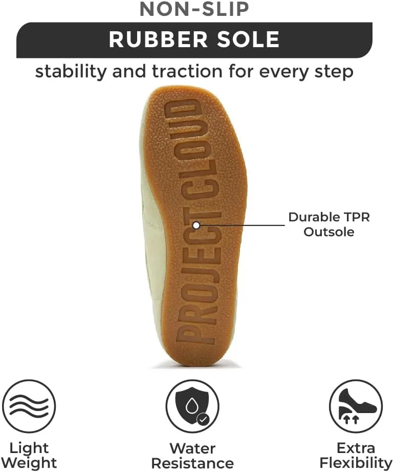 Project Cloud Genuine Leather Womens Shoes - Memory Foam Insole Oxford Shoes for Women Footwear - Lightweight Anti-Slip Sole Casual Work Loafers with Lace (Wally)