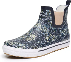 Rain Boots for Women and Men,Unisex Ankle Rain Shoes Anti-Slipping Rainboots with Comfortable Lightweight Garden Rubber Rain Boot and Outdoor Work Shoes,Waterproof Fishing Deck Boots