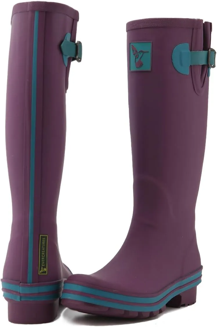Rain Boots For Women Waterproof Boots Garden Shoes Outdoor Use with Comfortable Insole Knee High Rubber Rain Boot Gumboots Rain Footwear Wellies