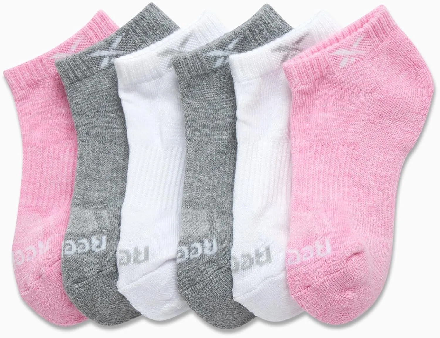 Reebok Girls' Low Cut Socks – 6 Pack Performance Cushion Low Cut No Show Socks for Girls - Girl's Athletic Socks