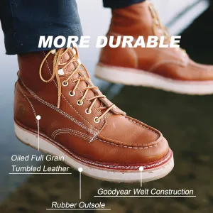ROCKROOSTER Men's Comfortable Work Boots Non-Slip Wide Casual Shoes, Oil Resistant, Poron XRD, Coolmax, ASTM F2892-18 EH, Anti-Fatigue