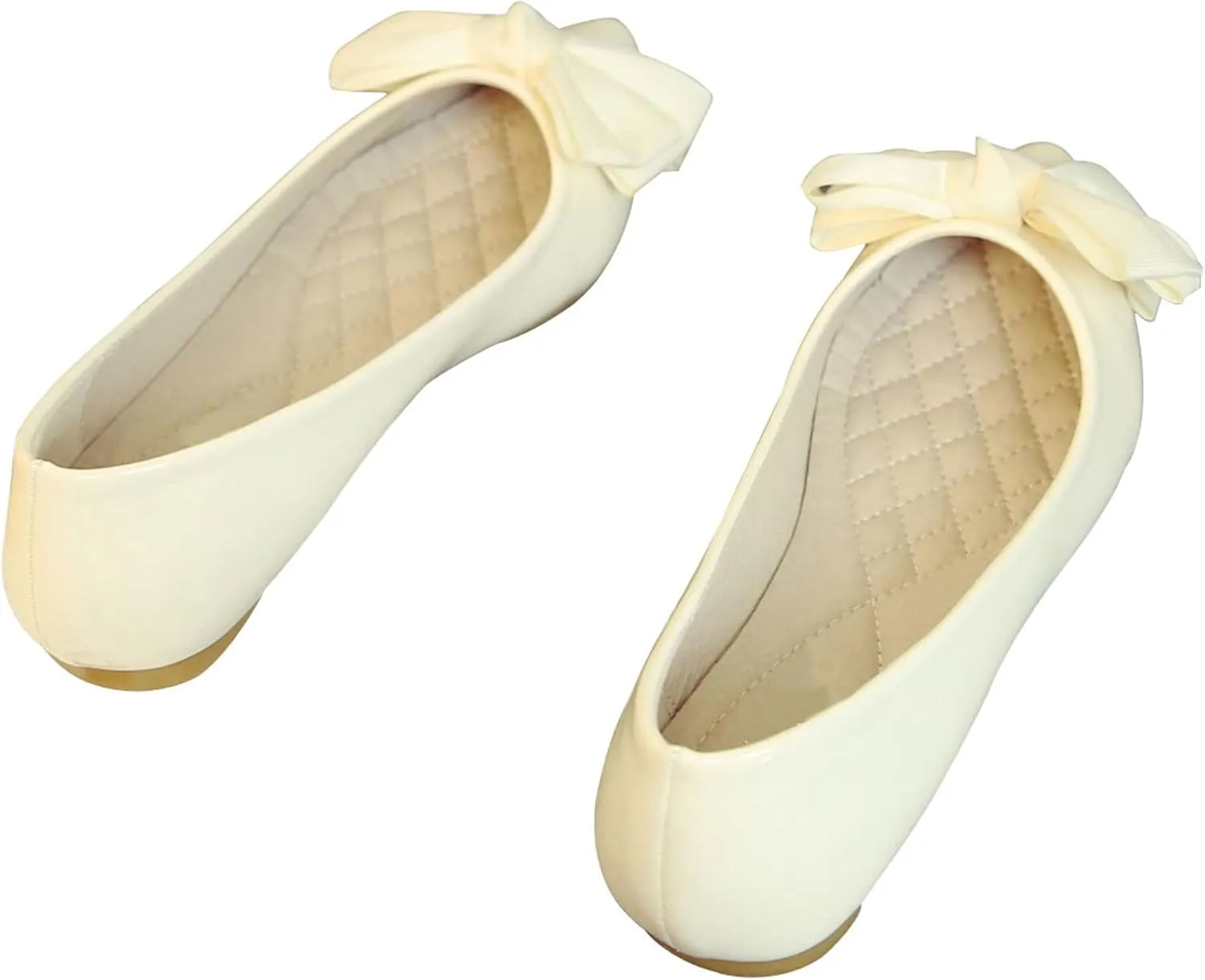 SAILING LU Womens Pointed Toe Shoes PU Ballet Flats Bow-Knot Dress Shoes Slip-on Comfortable Wear to Work Walking Flat Slip-ons