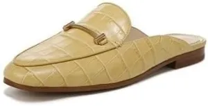 Sam Edelman Laurna Sun Leather Slip On Almond Toe Golden Accent Fashion Loafers