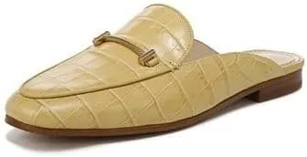 Sam Edelman Laurna Sun Leather Slip On Almond Toe Golden Accent Fashion Loafers
