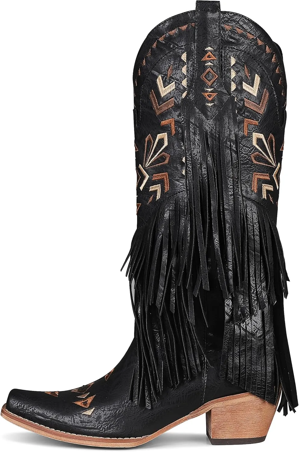 SaraIris Women's Cowgirl Boots Knee High Fringe Boots