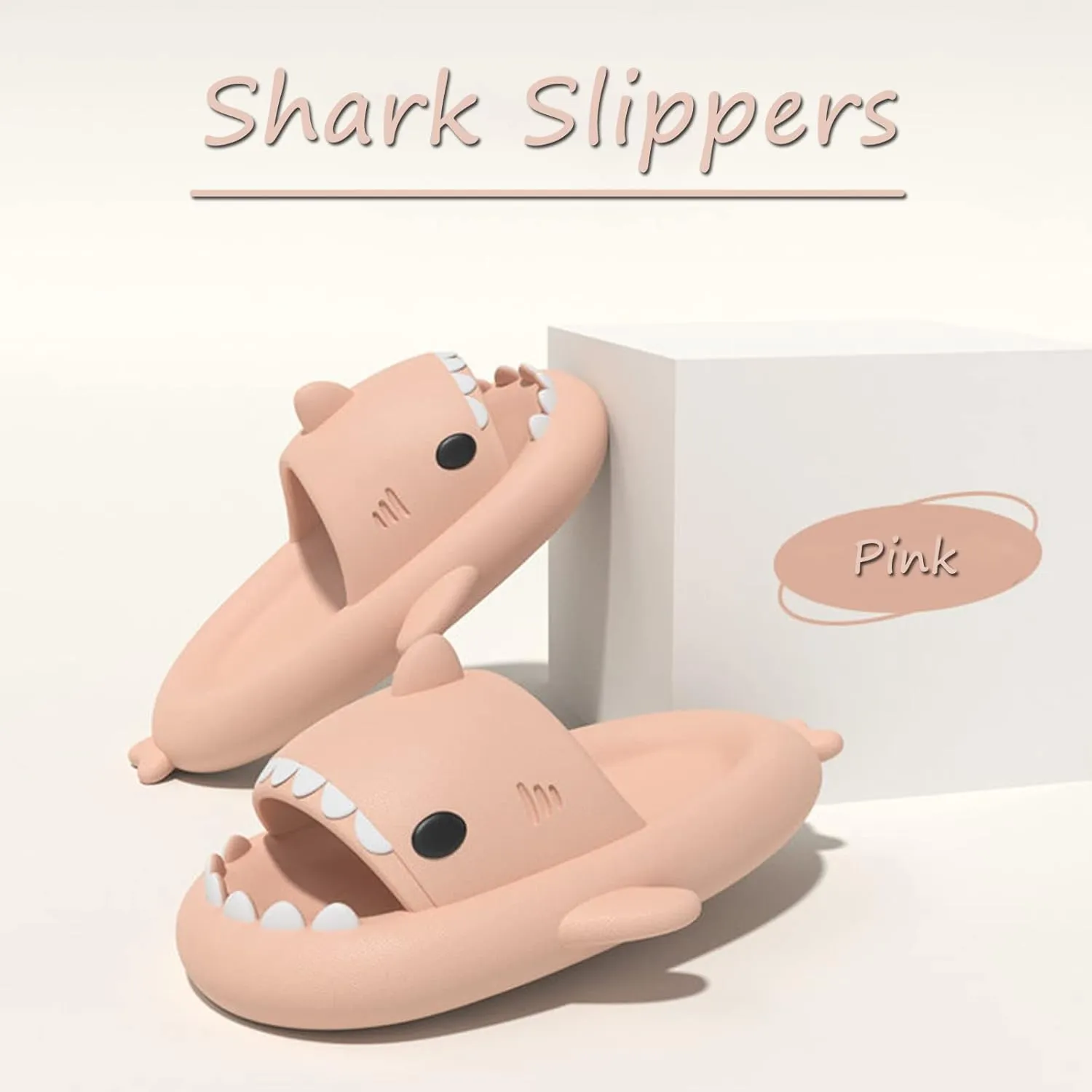 sharllen Shark Sandals Slides for Women Men Cute Novelty Cartoon Anti-Slip Open Toe Slides Summer Lightweight Shark Sandals