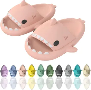 sharllen Shark Sandals Slides for Women Men Cute Novelty Cartoon Anti-Slip Open Toe Slides Summer Lightweight Shark Sandals