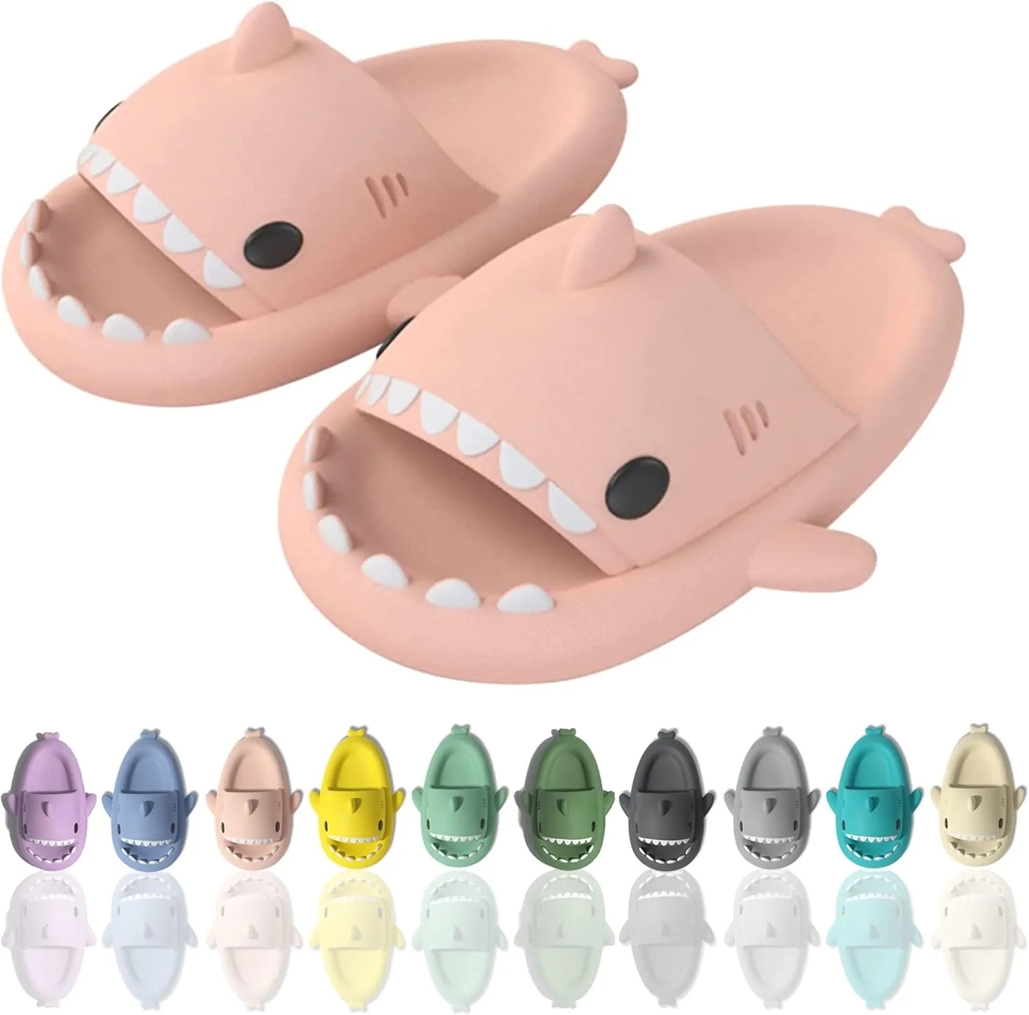 sharllen Shark Sandals Slides for Women Men Cute Novelty Cartoon Anti-Slip Open Toe Slides Summer Lightweight Shark Sandals