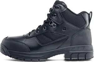 Shoes for Crews Voyager II, Men's, Women's, Unisex Steel Toe (ST) Work Boots, Slip Resistant, Water Resistant, Black, Men's 7.5 / Women's 9 Wide