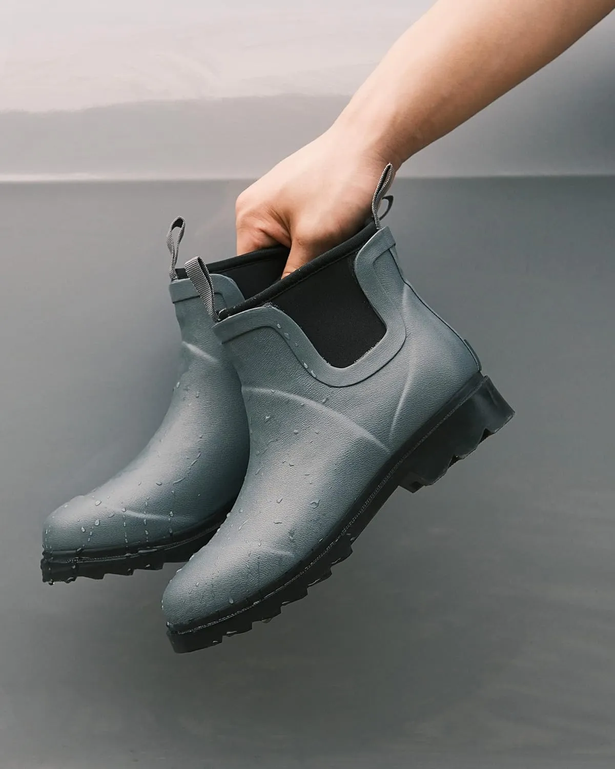Short Rain Boots for Women, Waterproof Garden Shoes Chelsea Rainboots for Women, 4mm Neoprene Rain Boots, Work, Anti-slip Garden Shoes (Size 5-10)