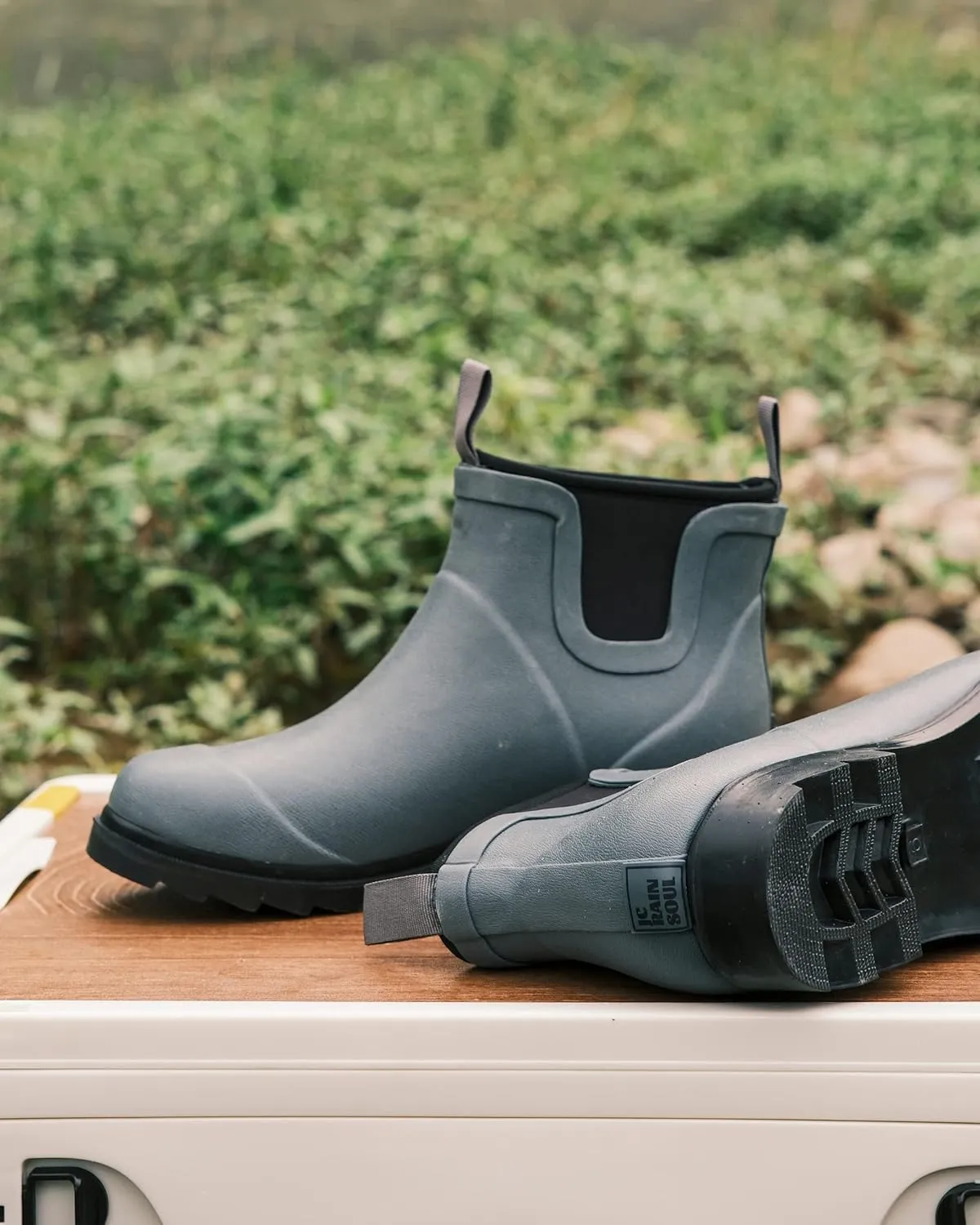 Short Rain Boots for Women, Waterproof Garden Shoes Chelsea Rainboots for Women, 4mm Neoprene Rain Boots, Work, Anti-slip Garden Shoes (Size 5-10)
