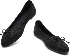 Shupua Women's Flats Black Flats Shoes Pointed Toe Ballet Flats Comfortable Bow Girls Flats Dressy