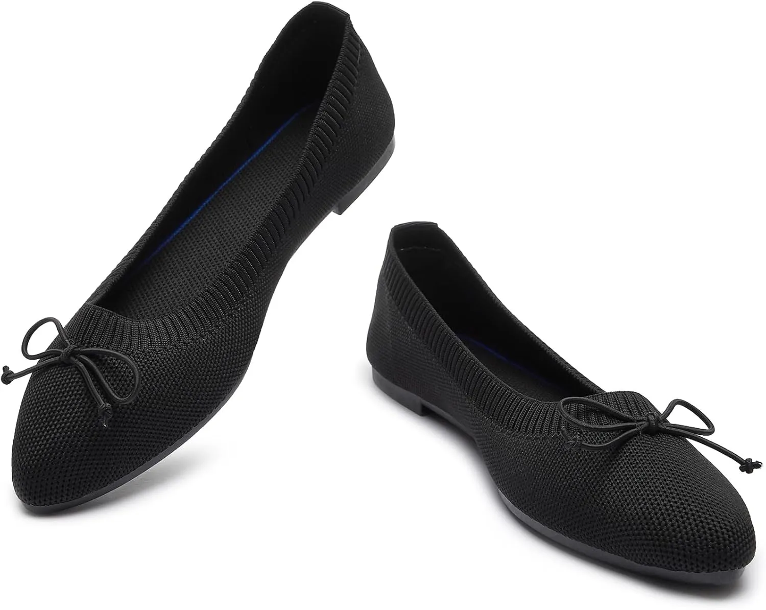 Shupua Women's Flats Black Flats Shoes Pointed Toe Ballet Flats Comfortable Bow Girls Flats Dressy