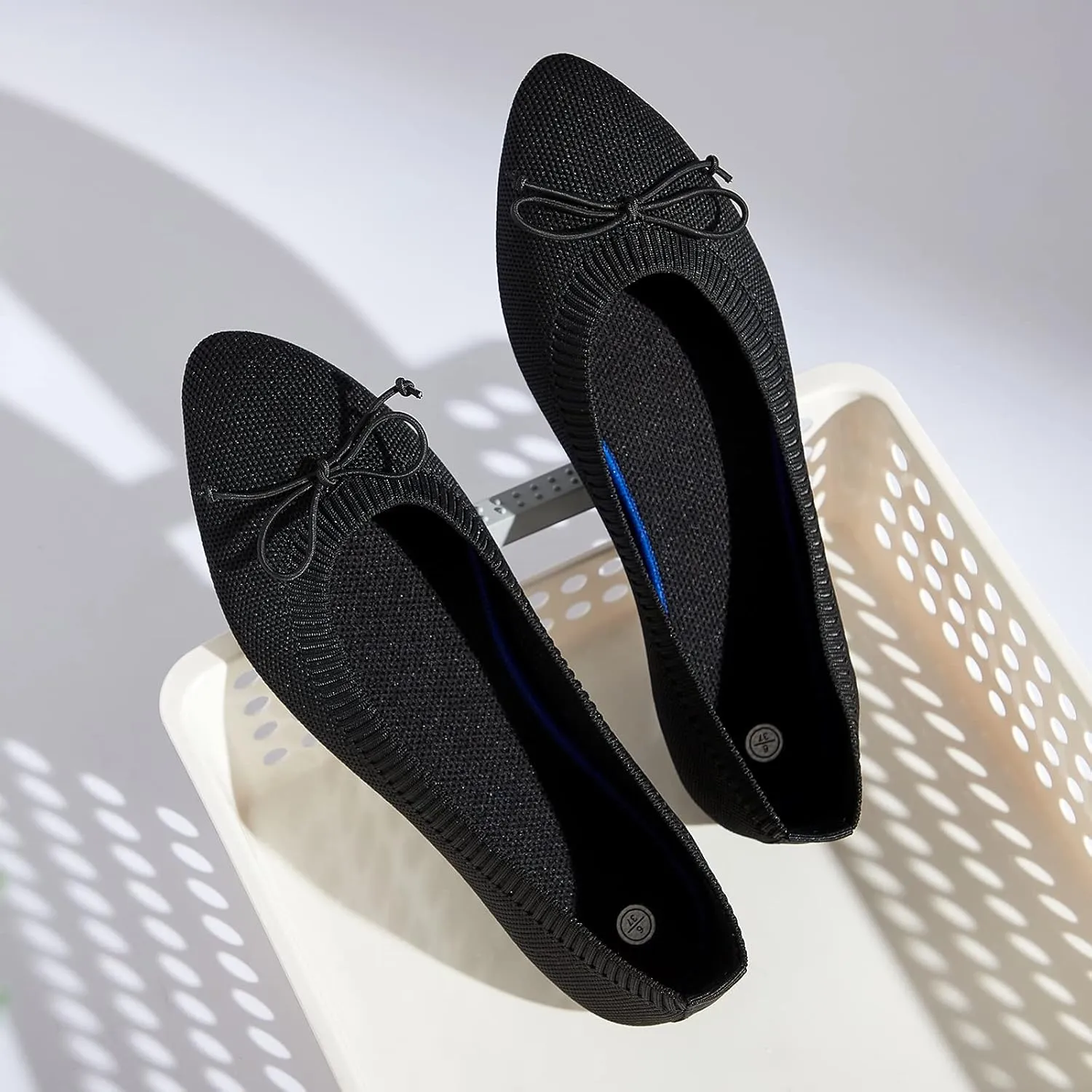 Shupua Women's Flats Black Flats Shoes Pointed Toe Ballet Flats Comfortable Bow Girls Flats Dressy