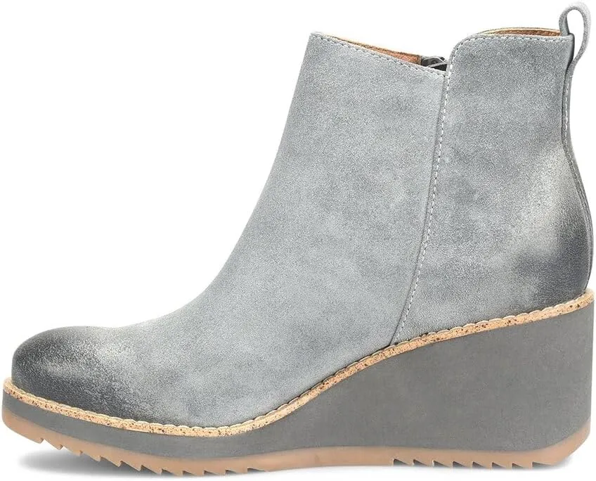 Sofft Womens Emeline Zipper Suede Wedge Boots