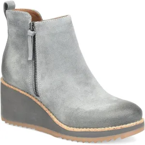 Sofft Womens Emeline Zipper Suede Wedge Boots