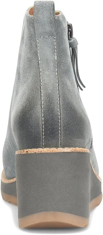 Sofft Womens Emeline Zipper Suede Wedge Boots