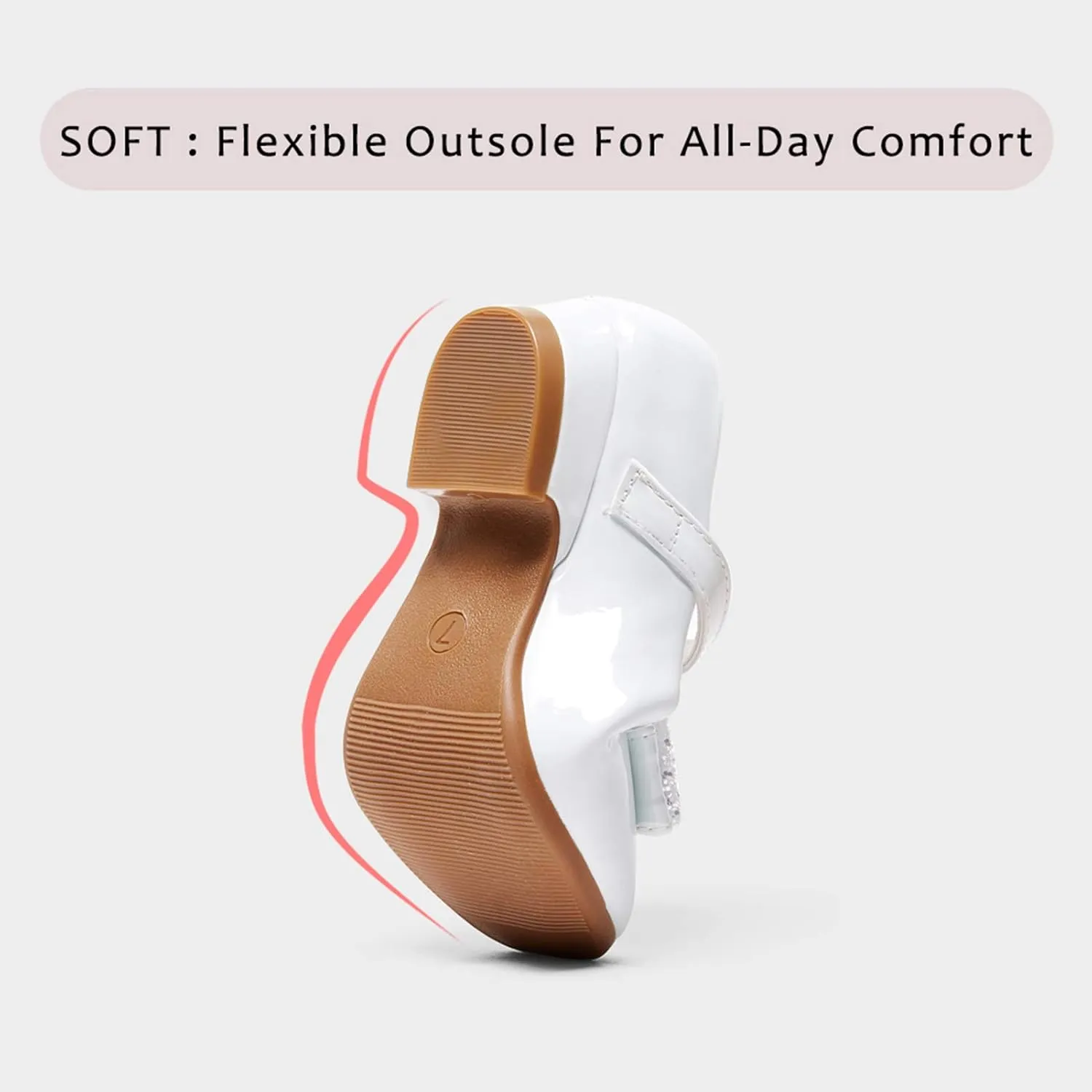Stelle Girls Dress Shoes Toddler White Flower Girl Low Heels Mary Jane Flat for School Uniform Wedding(Little/Big Kid)