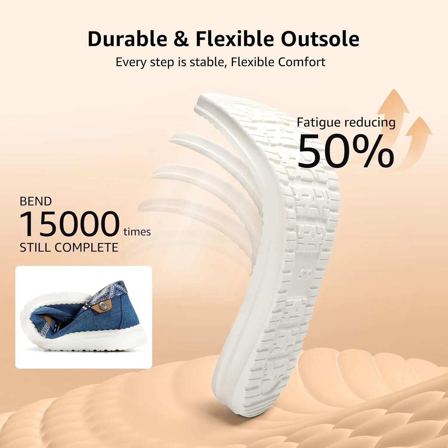 STQ Women's Boat Shoes with Orthopedic Insole Slip On Business Casual Shoes for Plantar Fasciitis Lightweight Loafers