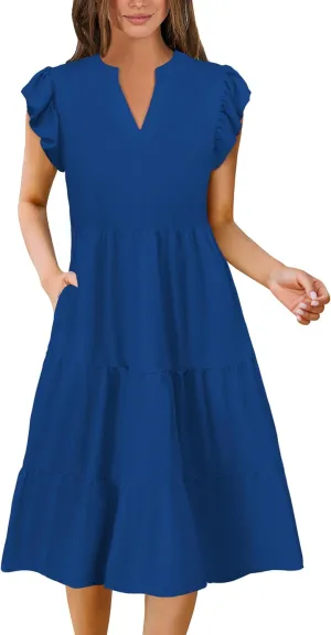 Summer Dresses for Women 2025 Elegant Classy Casual Plus Size Spring Midi Fashion Dress S-XXL
