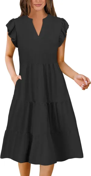 Summer Dresses for Women 2025 Elegant Classy Casual Plus Size Spring Midi Fashion Dress S-XXL