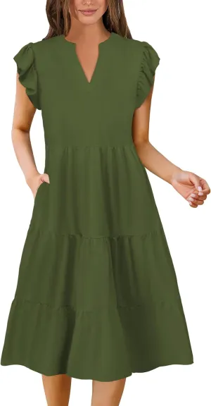 Summer Dresses for Women 2025 Elegant Classy Casual Plus Size Spring Midi Fashion Dress S-XXL