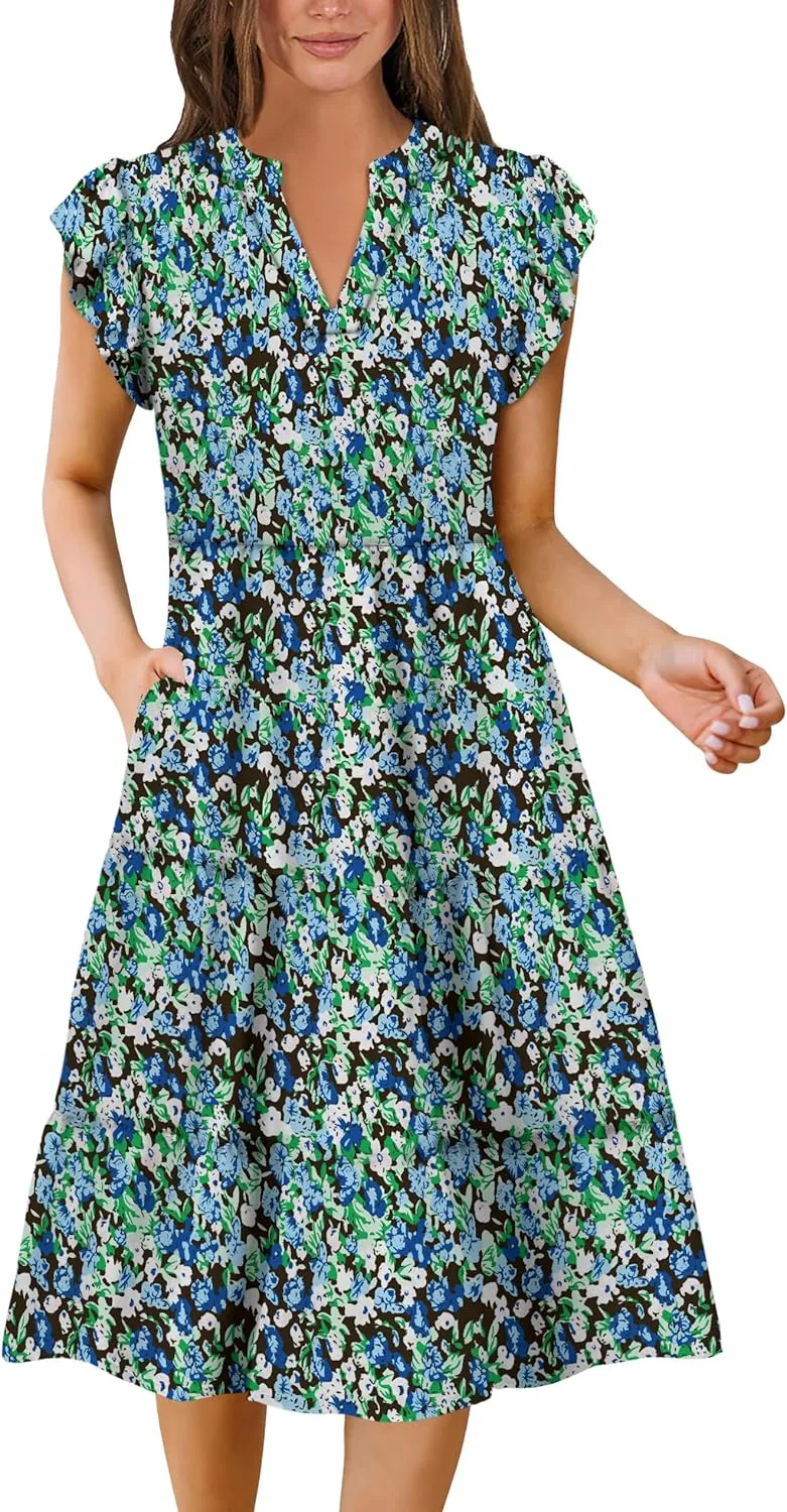 Summer Dresses for Women 2025 Elegant Classy Casual Plus Size Spring Midi Fashion Dress S-XXL