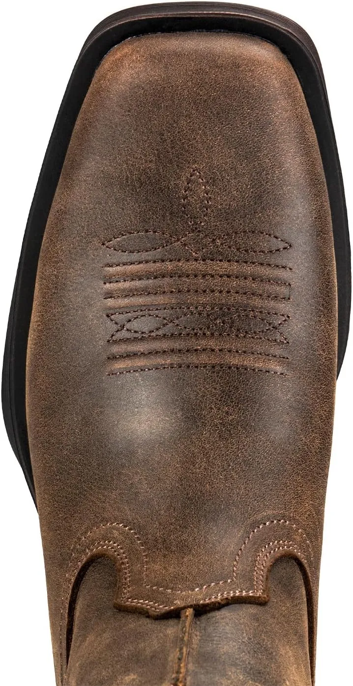 SUREWAY Men's 10 inch Western Cowboy Work Boots for Men Square Toe,Premium Full Grain Leather,Goodyear Welted,Superior Oil/Slip/Water Resistant