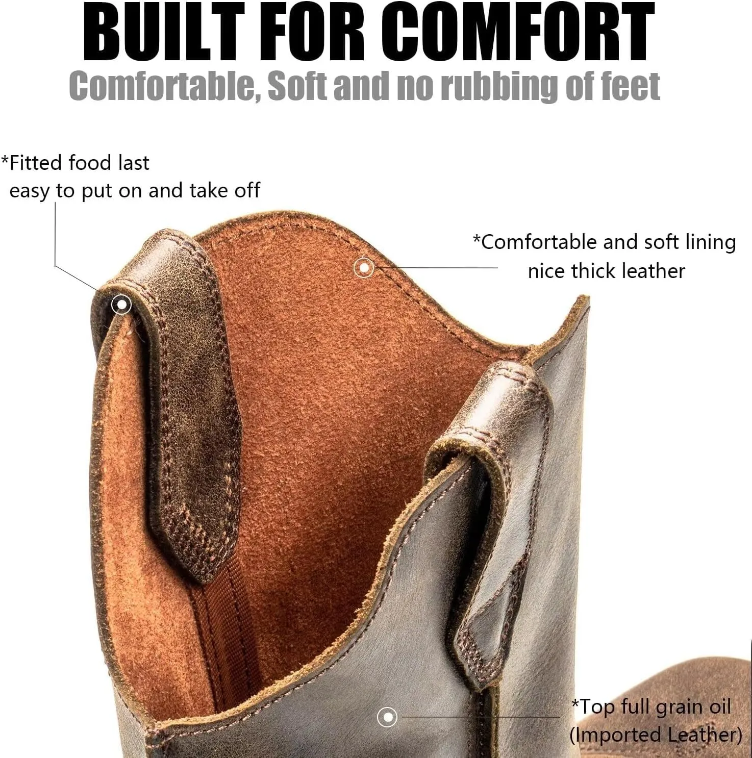 SUREWAY Men's 10 inch Western Cowboy Work Boots for Men Square Toe,Premium Full Grain Leather,Goodyear Welted,Superior Oil/Slip/Water Resistant